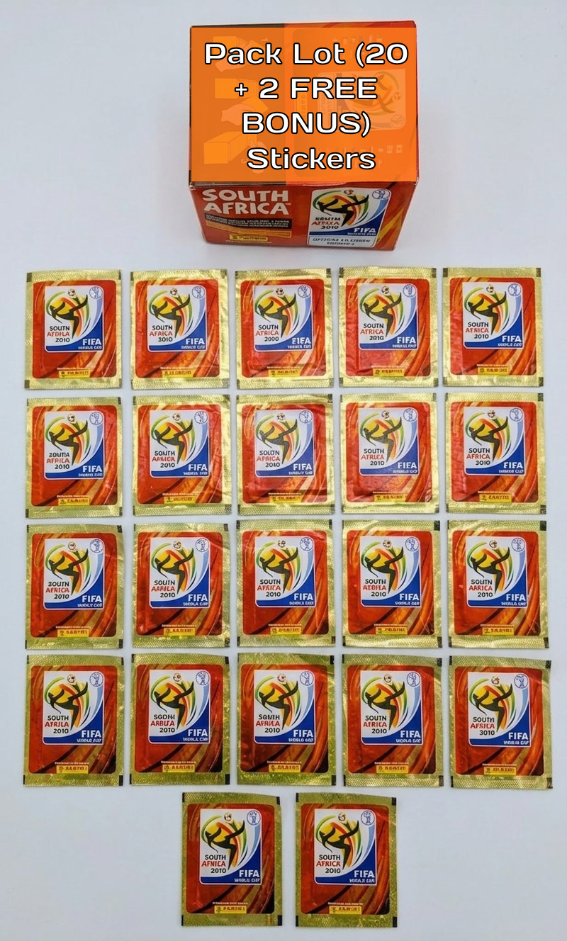 Panini 2010 World Cup South Africa Sealed Sticker Pack Lot (20 + 2 FREE BONUS) Panini 2010 World Cup South Africa Sealed Sticker Pack Lot (20 + 2 FREE BONUS)