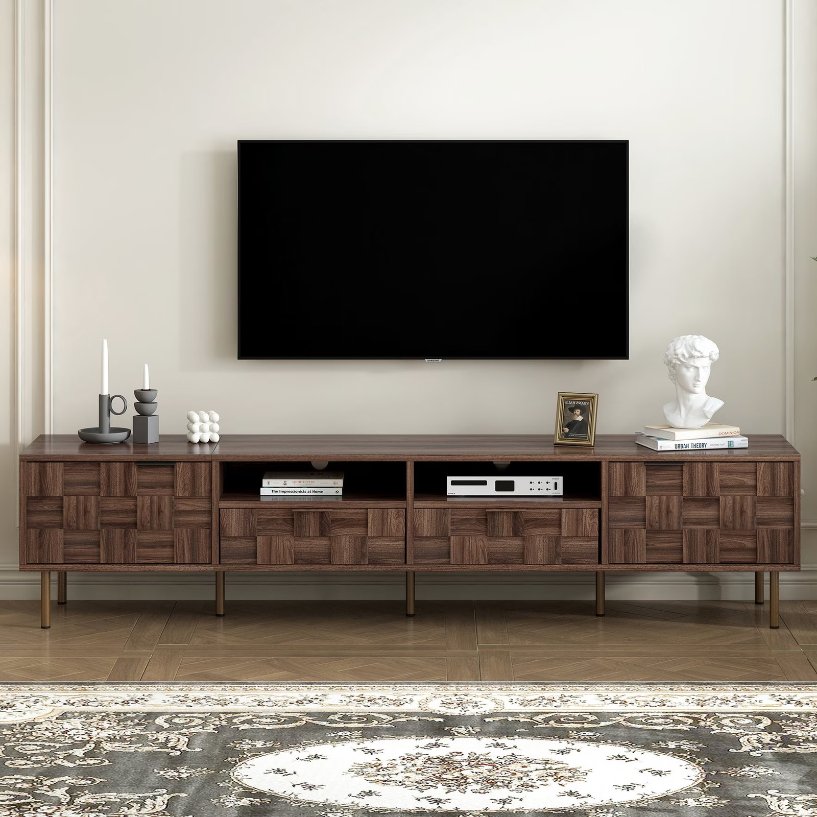 Vintage Mid Century Entertainment Stand | 78.7\ Vintage Mid Century Entertainment Stand | 78.7\