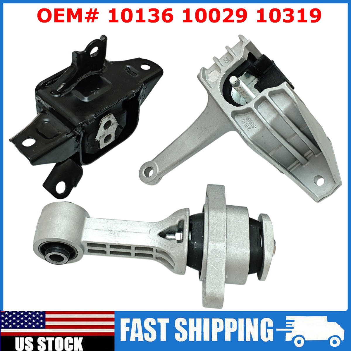 3PCS For Kia 2023-2019 Forte 2023-20 Forte5 2.0L CVT Motor Mounts & Trans. Mount 3PCS For Kia 2023-2019 Forte 2023-20 Forte5 2.0L CVT Motor Mounts & Trans. Mount