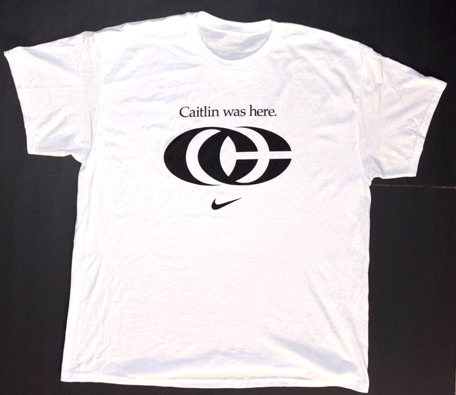 Caitlin Clark Nike Logo CAITLIN WAS HERE Indiana Fever T Shirt Game Giveaway Caitlin Clark Nike Logo CAITLIN WAS HERE Indiana Fever T Shirt Game Giveaway
