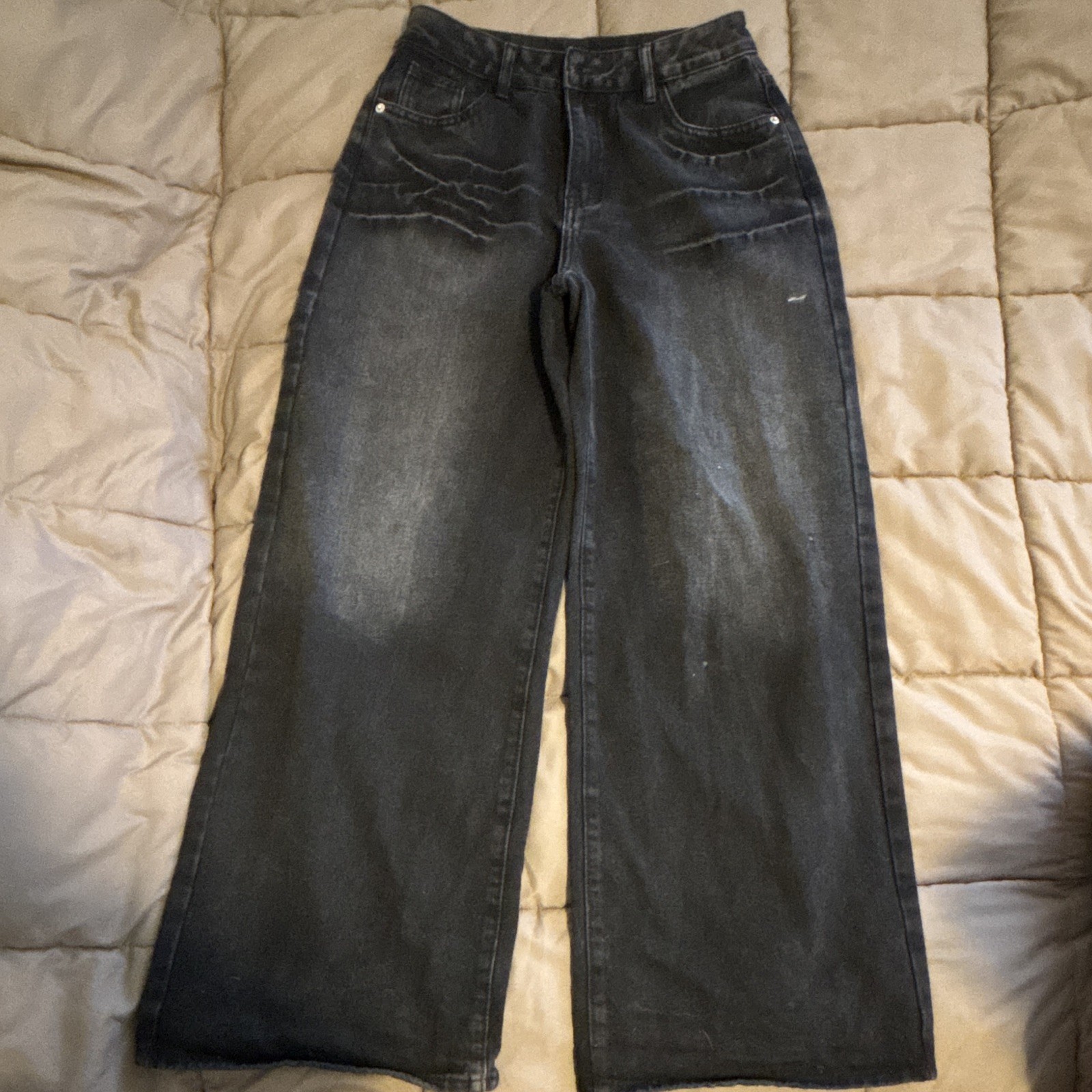 Black Y2K Vintage Grunge Skater Jeans Relaxed Fit, Loose Black Y2K Vintage Grunge Skater Jeans Relaxed Fit, Loose
