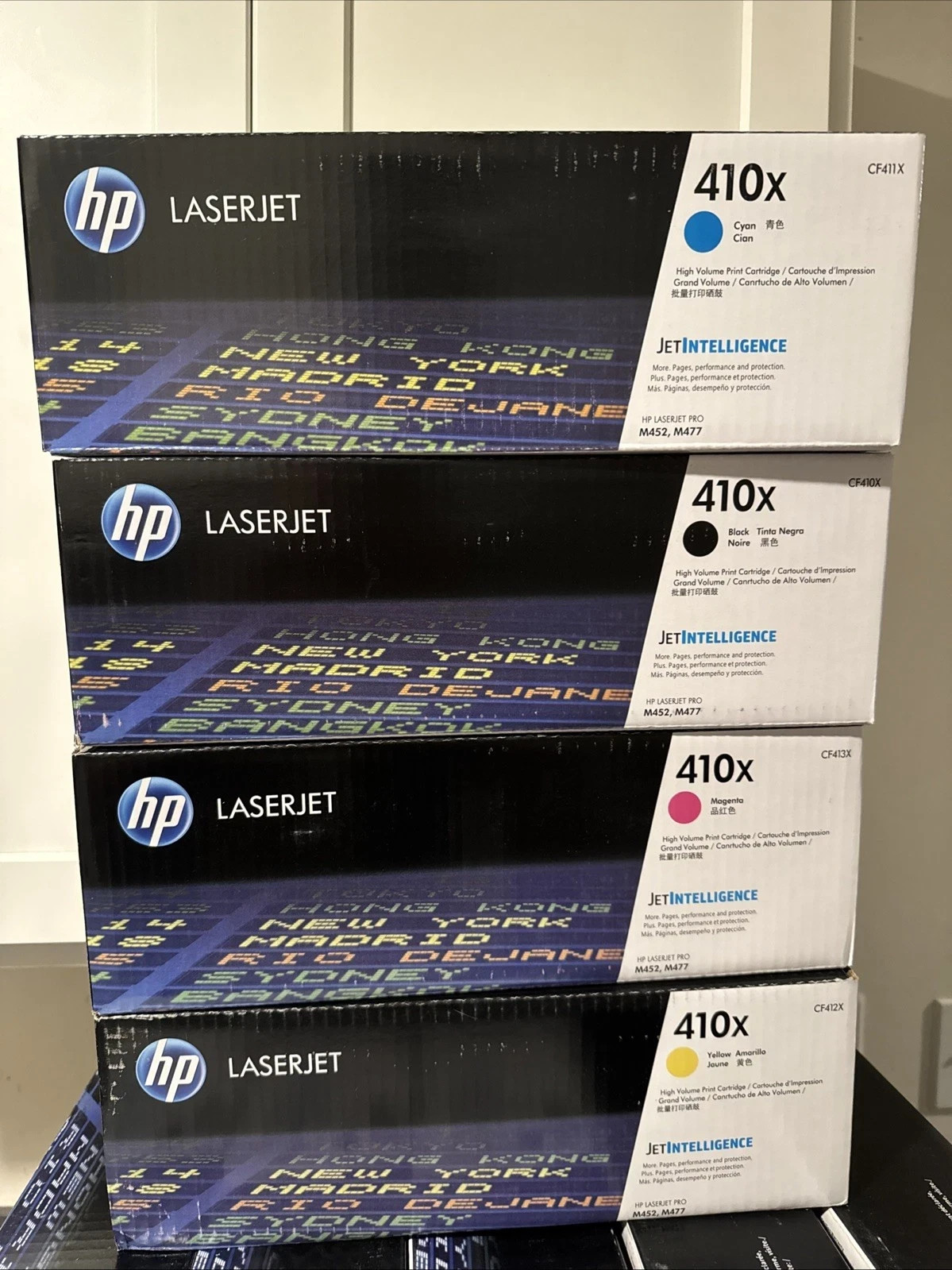 Genuine HP 410X Toner Set CMYK Black Cyan Magenta Yellow NEW LaserJet M452 M477