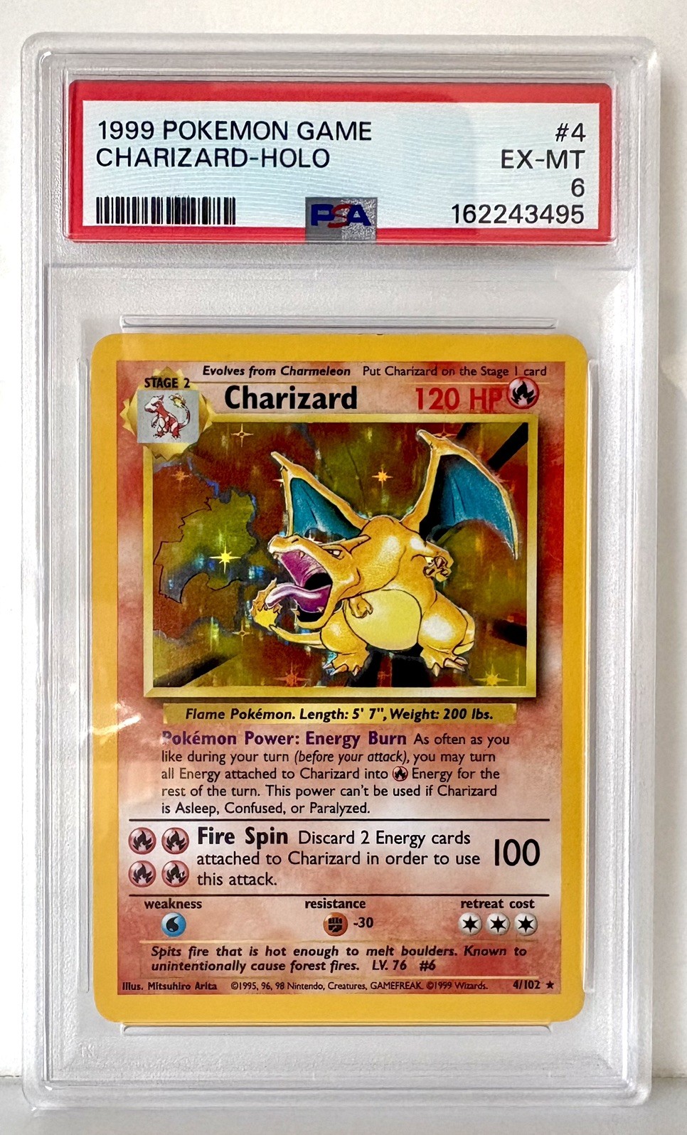 1999 Pokemon Charizard 4/102 Base Set Holo PSA 6 | Super Clean Card 🔥 1999 Pokemon Charizard 4/102 Base Set Holo PSA 6 | Super Clean Card 🔥