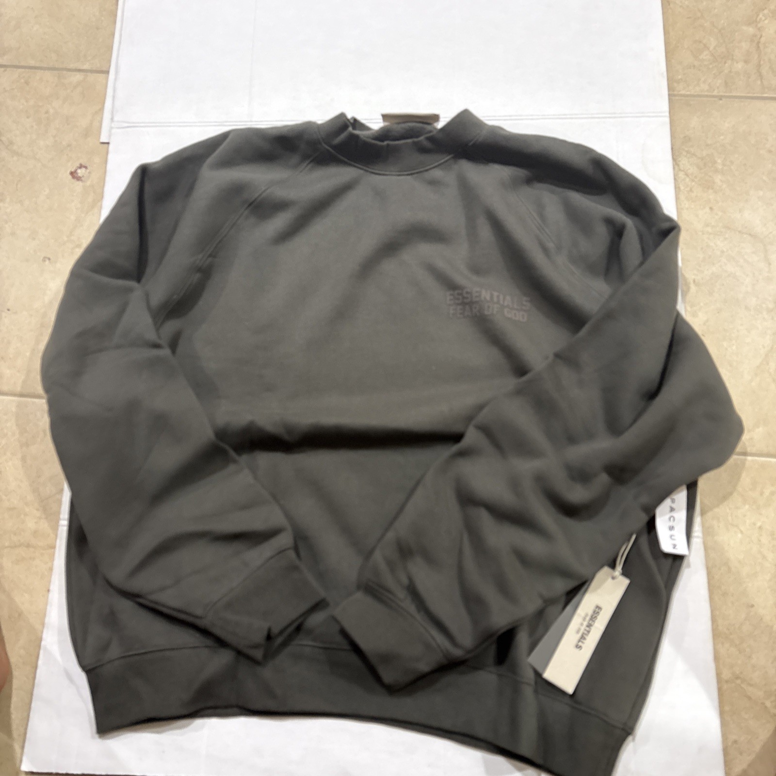 Fear Of God Essentials Off Black Crewneck Size X-Large Fear Of God Essentials Off Black Crewneck Size X-Large