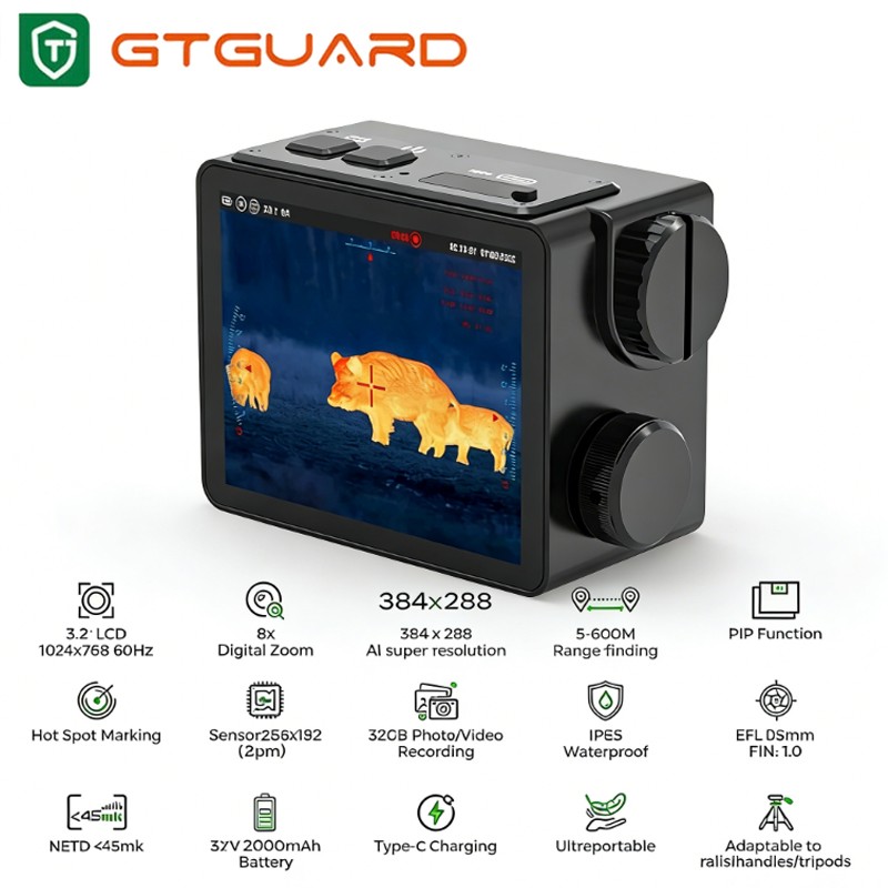 Thermal Bow Sight Ai 384x288 8x Zoom Large Screen Thermal Monocular Rangefinder