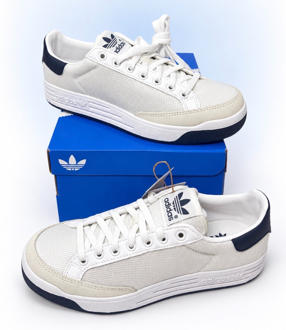 adidas originals rod laver mens white navy low-top sneakers select size