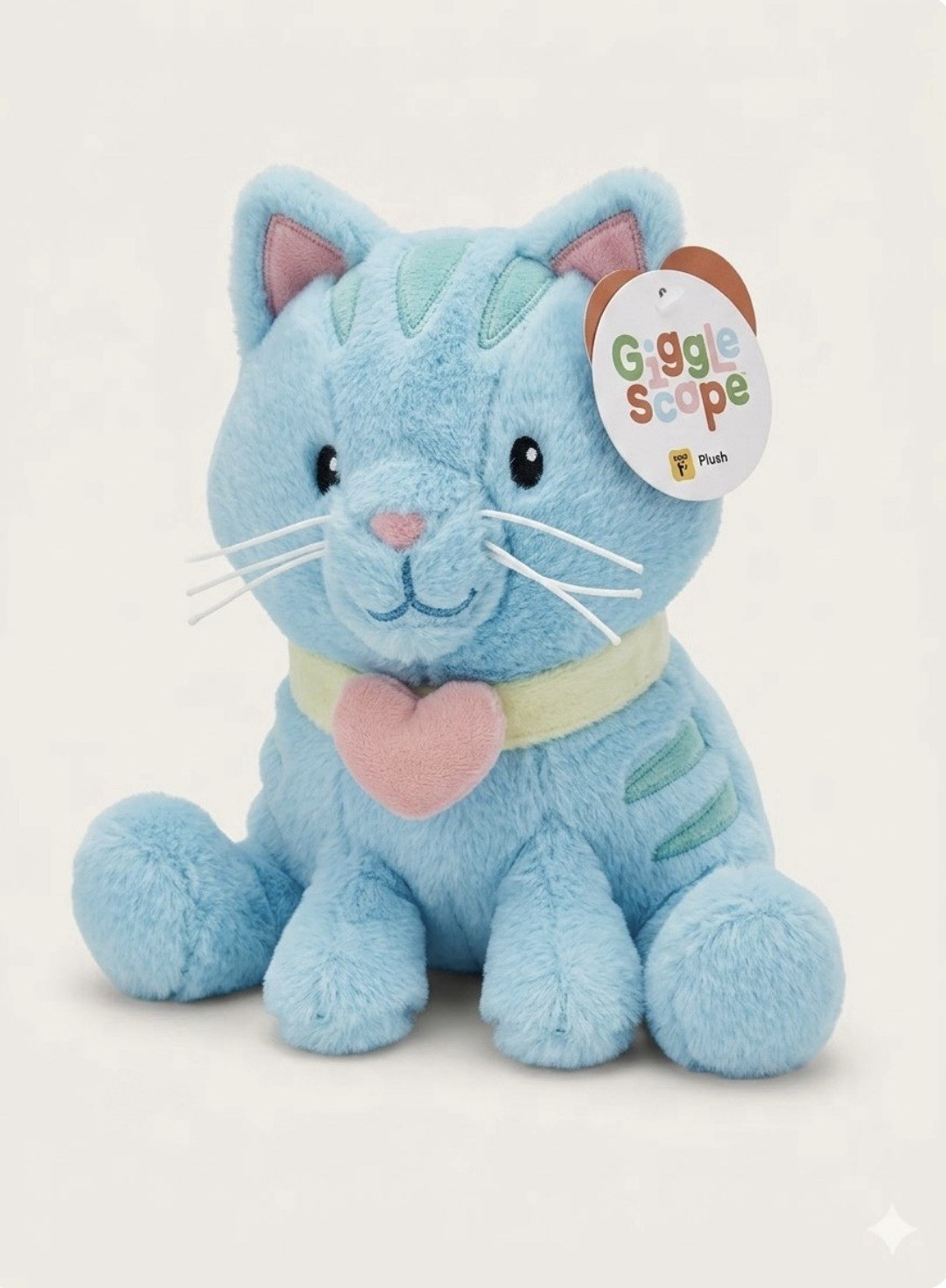 Gigglescape Blue Cat Plush Stuffed Animal Small 6-14 in Washable FP1916
