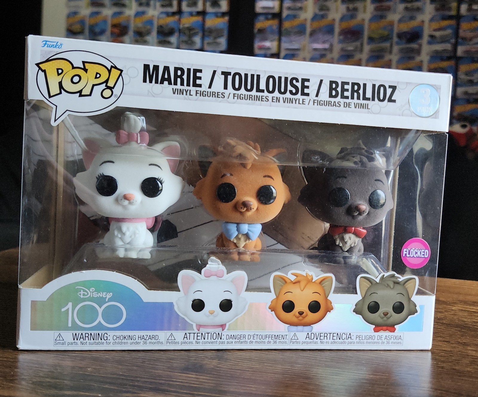 Funko POP Disney The Aristocats Marie Toulouse Berlioz 3-Pack Flocked 2023 Funko POP Disney The Aristocats Marie Toulouse Berlioz 3-Pack Flocked 2023