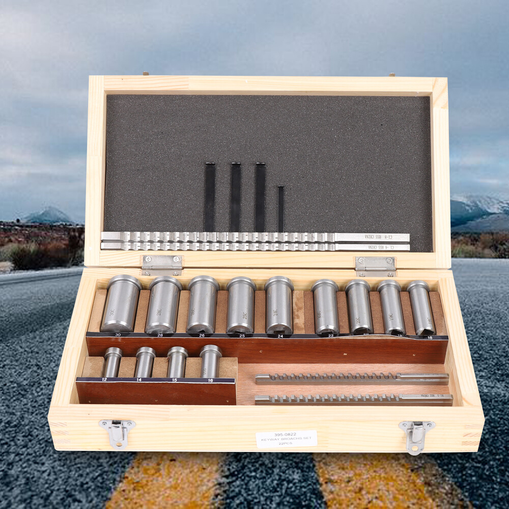22Pcs Keyway Broach Sets Metric Size HSS 4mm B1, 5mm B1, 6mm C, 8mm C Broaches 22Pcs Keyway Broach Sets Metric Size HSS 4mm B1, 5mm B1, 6mm C, 8mm C Broaches