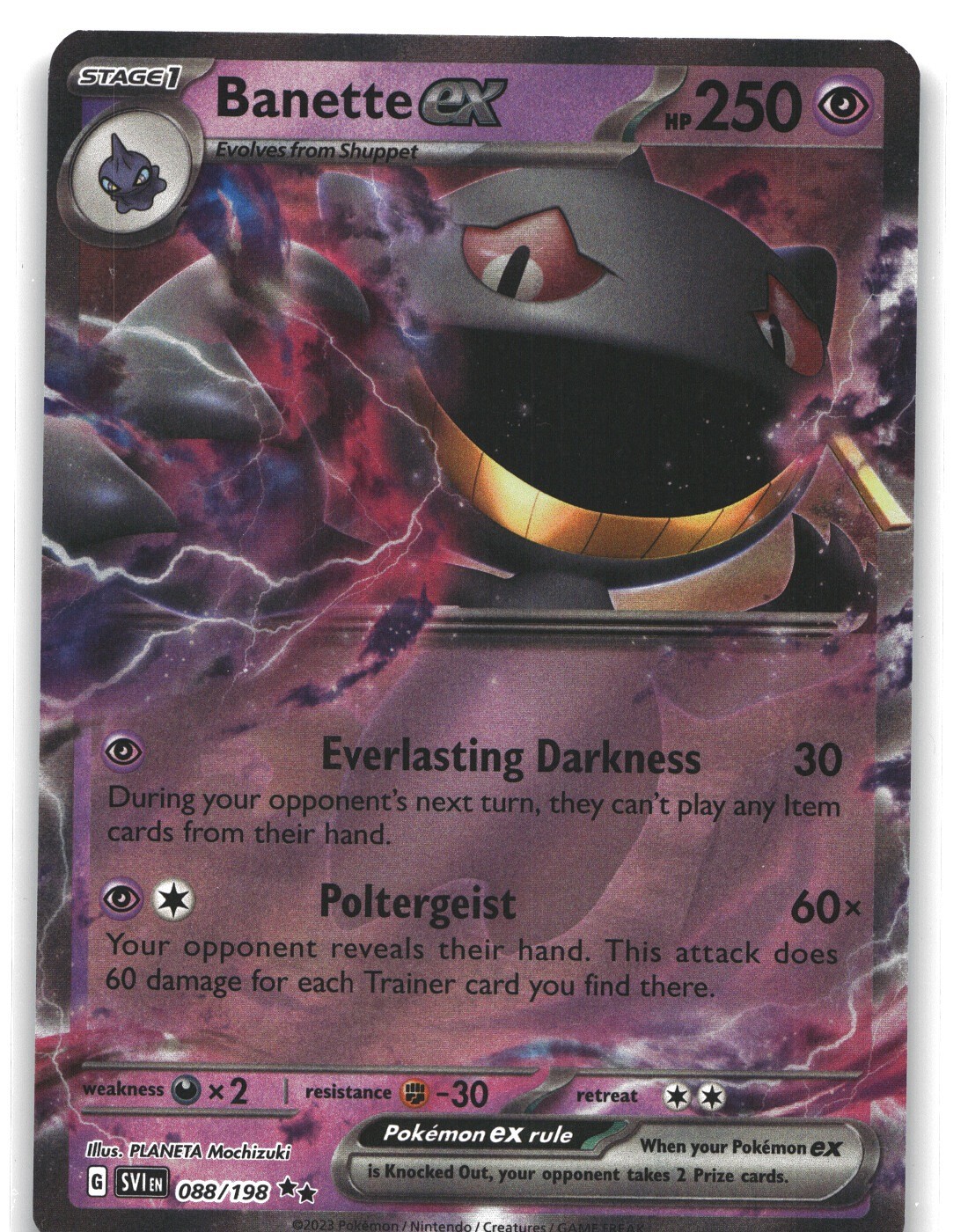Banette ex 088/198 Scarlet & Violet Ultra Rare Holo NEAR MINT Pokemon Banette ex 088/198 Scarlet & Violet Ultra Rare Holo NEAR MINT Pokemon