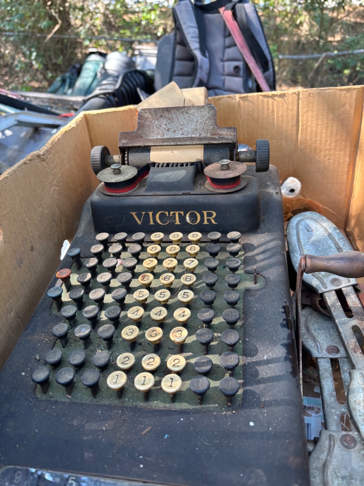 Antique VICTOR Adding Machine Vintage 1920's Era Antique VICTOR Adding Machine Vintage 1920's Era