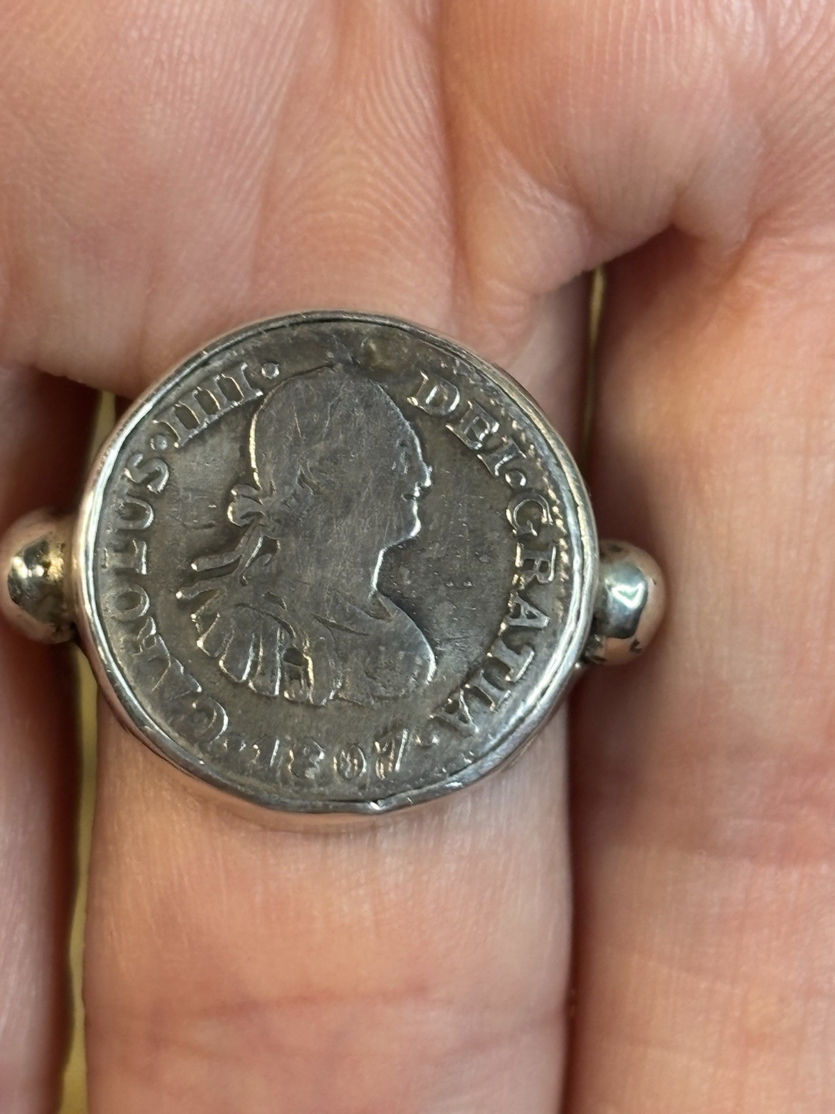1807 1/2 Reale Mexico Silver Ring Size 6 1/2 Treasure Coin Jewelry Pirate 1807 1/2 Reale Mexico Silver Ring Size 6 1/2 Treasure Coin Jewelry Pirate