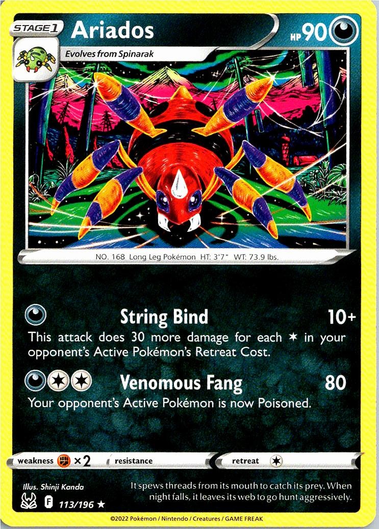 Ariados 113/196 Rare Lost Origin Pokemon Near Mint Ariados 113/196 Rare Lost Origin Pokemon Near Mint