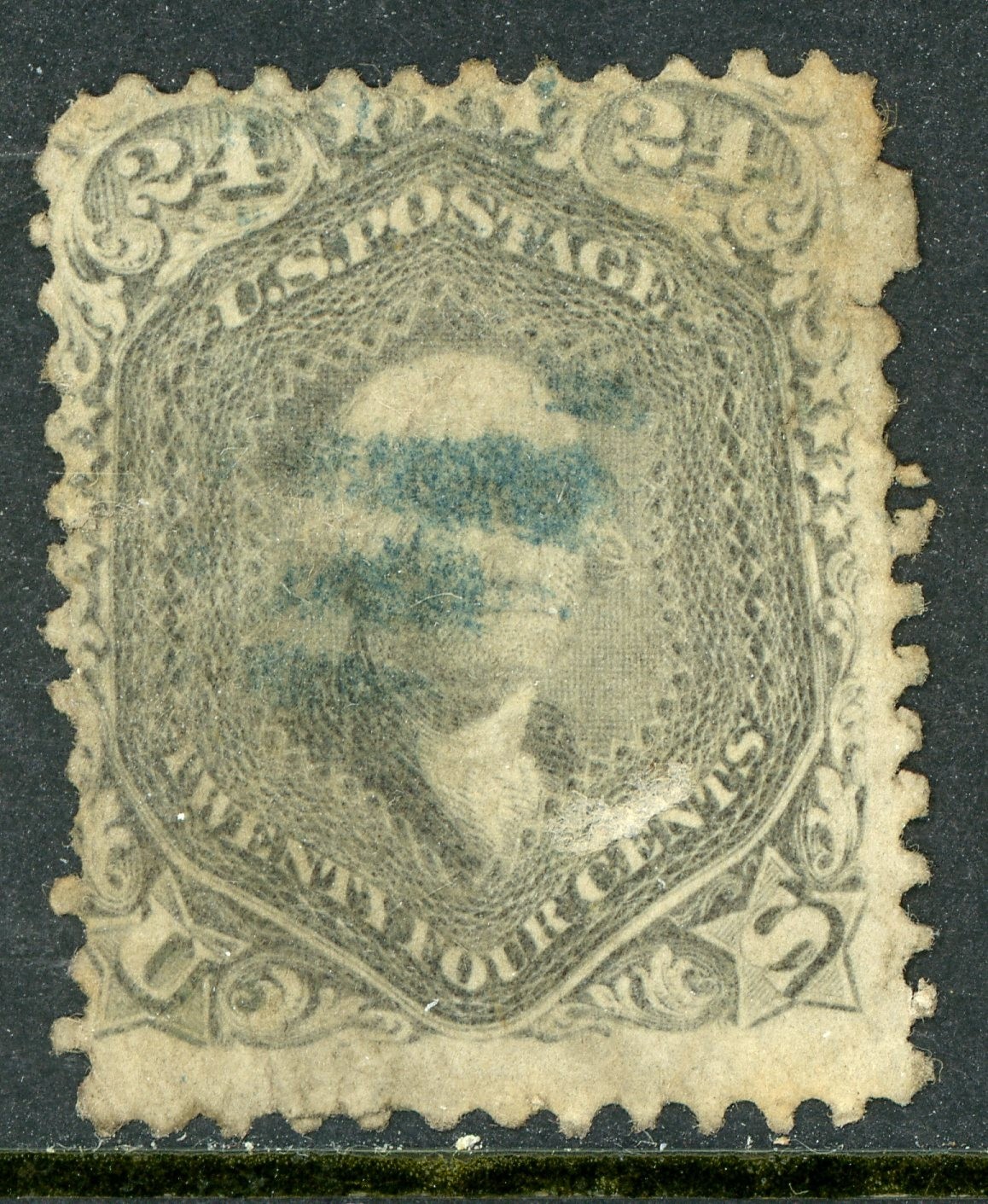 USA 1862 Washington 24¢ Pale Grey Violet Scott #70 VFU E472 USA 1862 Washington 24¢ Pale Grey Violet Scott #70 VFU E472