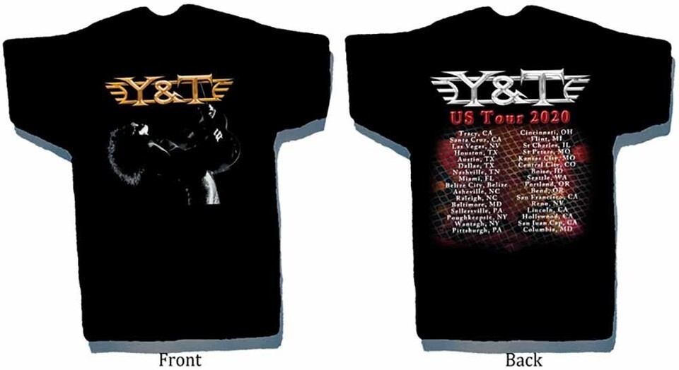 2 SIDES Y&T Band 2020 Tour Tee Shirt Black Unisex S-5XL U032