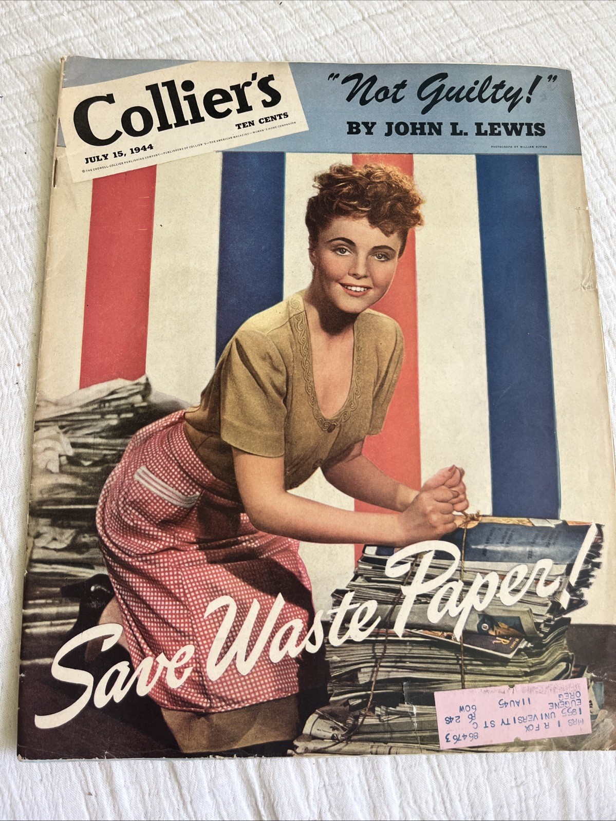 1944 JULY 15 COLLIER'S MAGAZINE Paper Drives Interesting  Articles & Ads