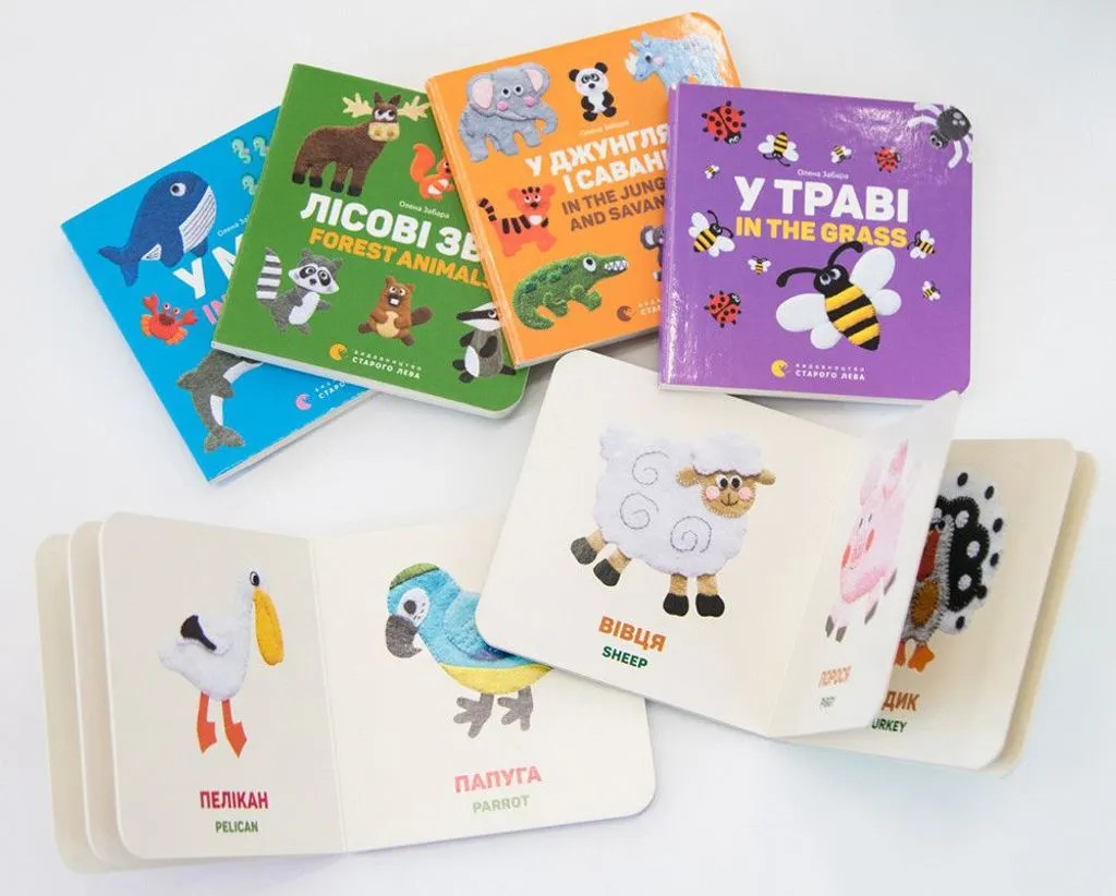 In Ukrainian, English. Book for kids 1-3 Bright Bilingual Board Books (Set of 6)