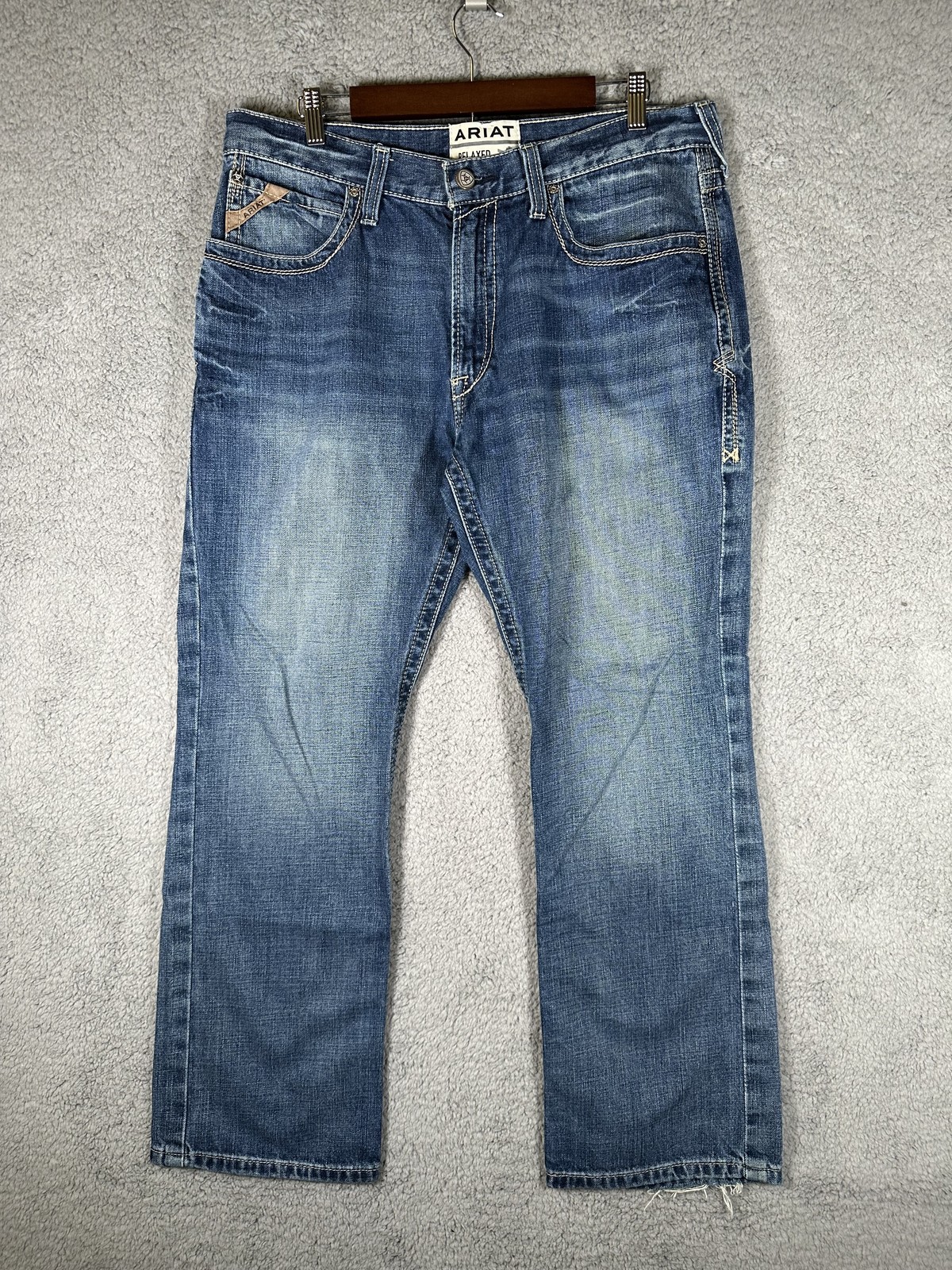 Ariat M4 Relaxed Bootcut Jeans Mens 34x30 Blue Loop Lock Western Denim