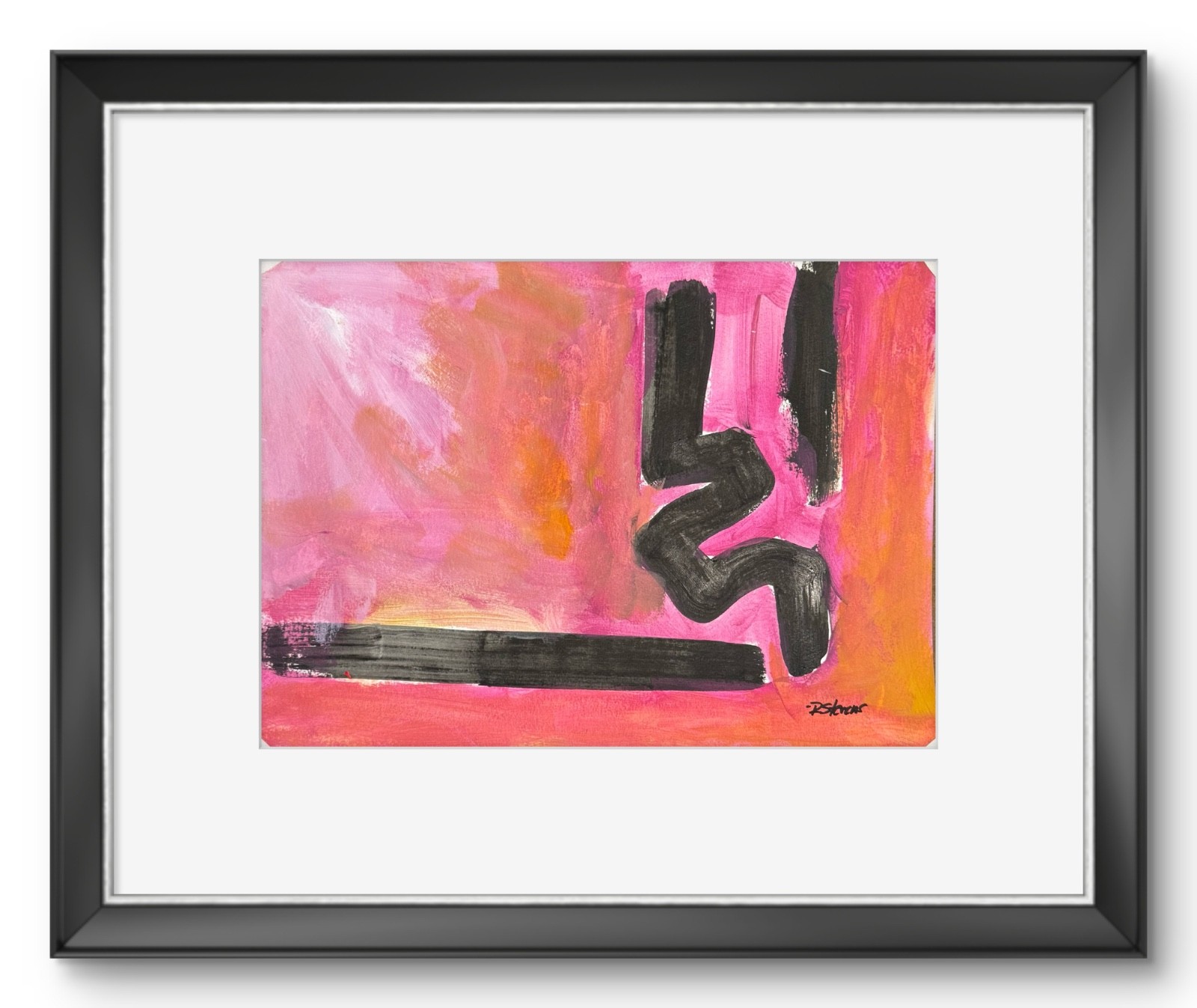 R Stevens Abstract Expressionist Painting Original Acrylic on Paper 11x15