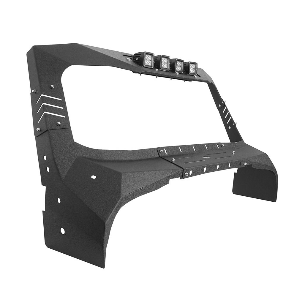 Windshield Frame Cover Visor Cowl Amor w/ 4 Led Light for 97-06 Jeep Wrangler TJ