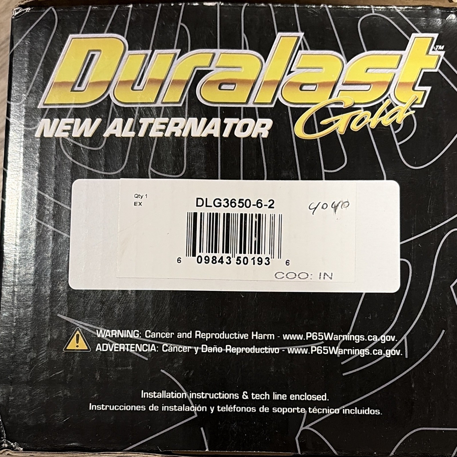 Duralast Gold Alternator DLG3650-6-2 For 2005 Mustang Gt Duralast Gold Alternator DLG3650-6-2 For 2005 Mustang Gt