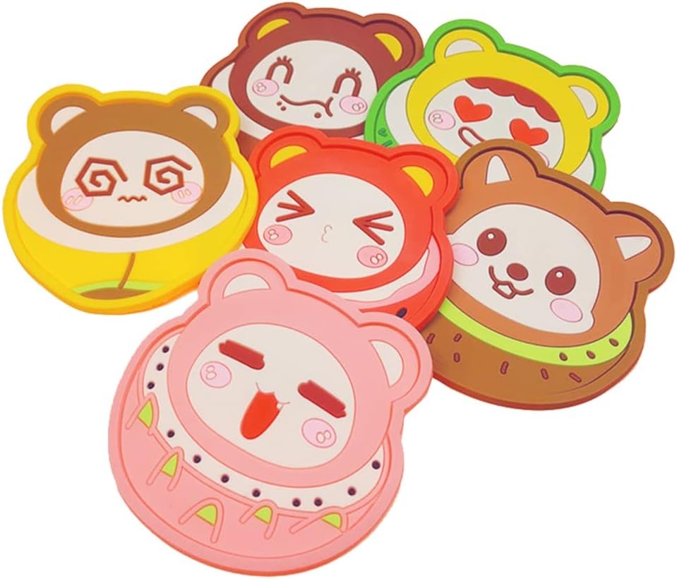 6 Pcs Anime Coasters Pink Drink Coasters for Women Cute Heat Protection Coaster 6 Pcs Anime Coasters Pink Drink Coasters for Women Cute Heat Protection Coaster