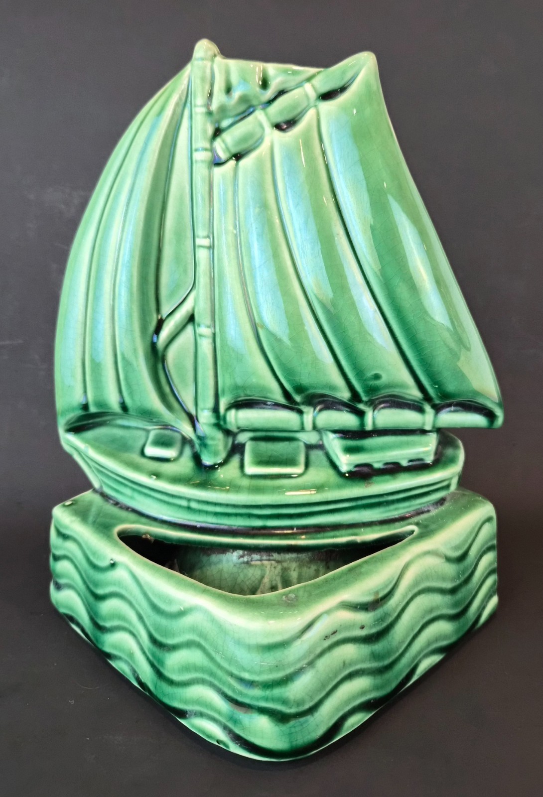 Vtg 1950s Mid Century Ceramic Sailboat TV Lamp Planter Retro MCM Nautical Vtg 1950s Mid Century Ceramic Sailboat TV Lamp Planter Retro MCM Nautical