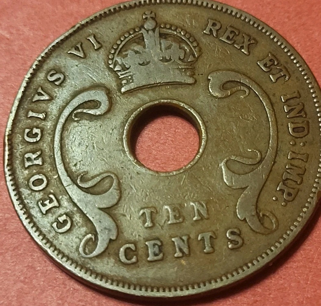 1942 East Africa 10 Cent Coin 