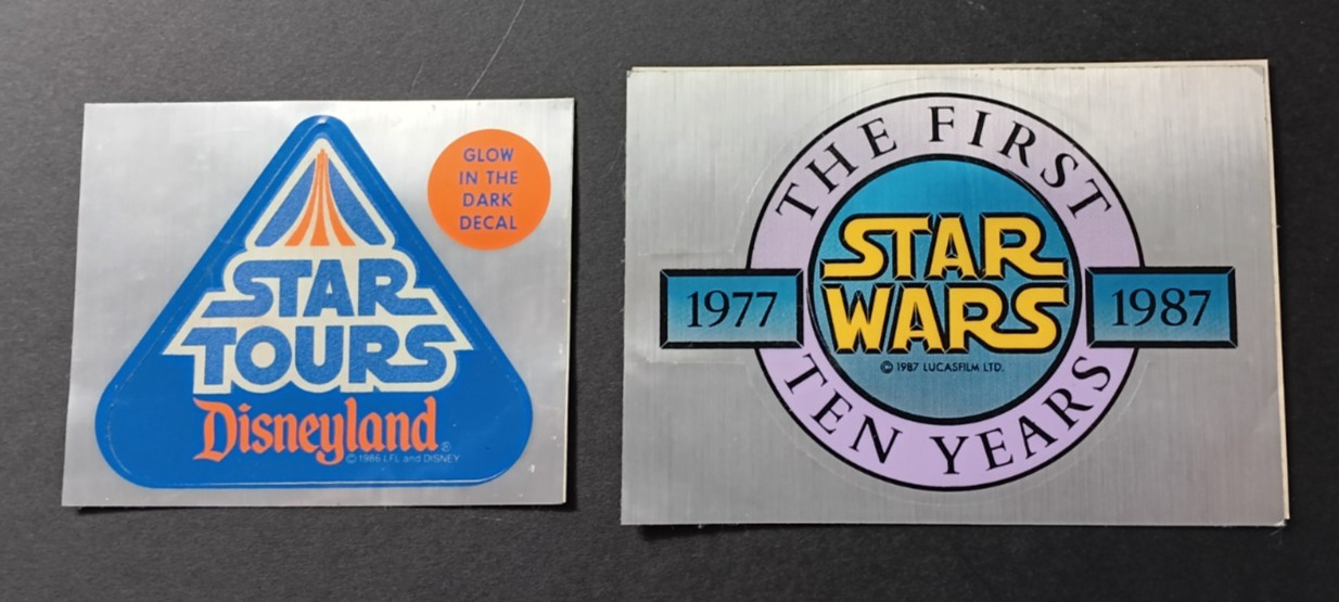 VTG 1986-87 STAR WARS STICKERS STAR TOURS DISNEYLAND GLOW IN DARK & 1ST 10 YEARS VTG 1986-87 STAR WARS STICKERS STAR TOURS DISNEYLAND GLOW IN DARK & 1ST 10 YEARS