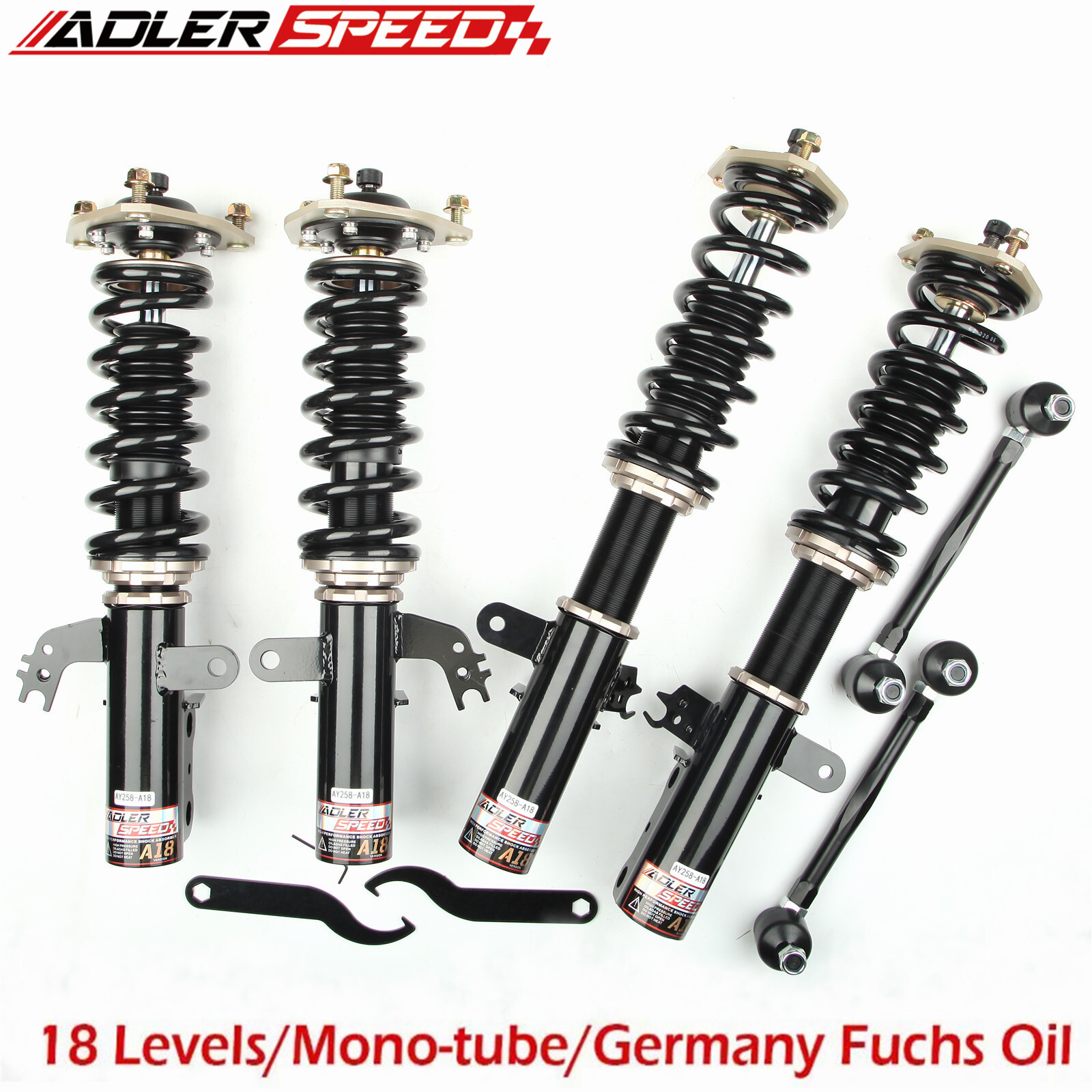 Coilovers Kit for 2012-17 Toyota Camry L/LE/XLE 18 Level Adj. Springs Suspension