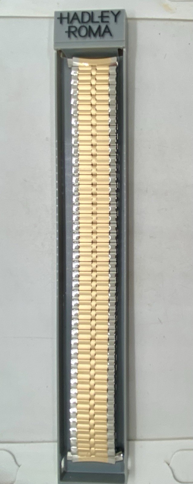 NEW HADLEY ROMA Watch Band Gold/Silver Micron Plate 18-21mm Curved Lug Expansion NEW HADLEY ROMA Watch Band Gold/Silver Micron Plate 18-21mm Curved Lug Expansion