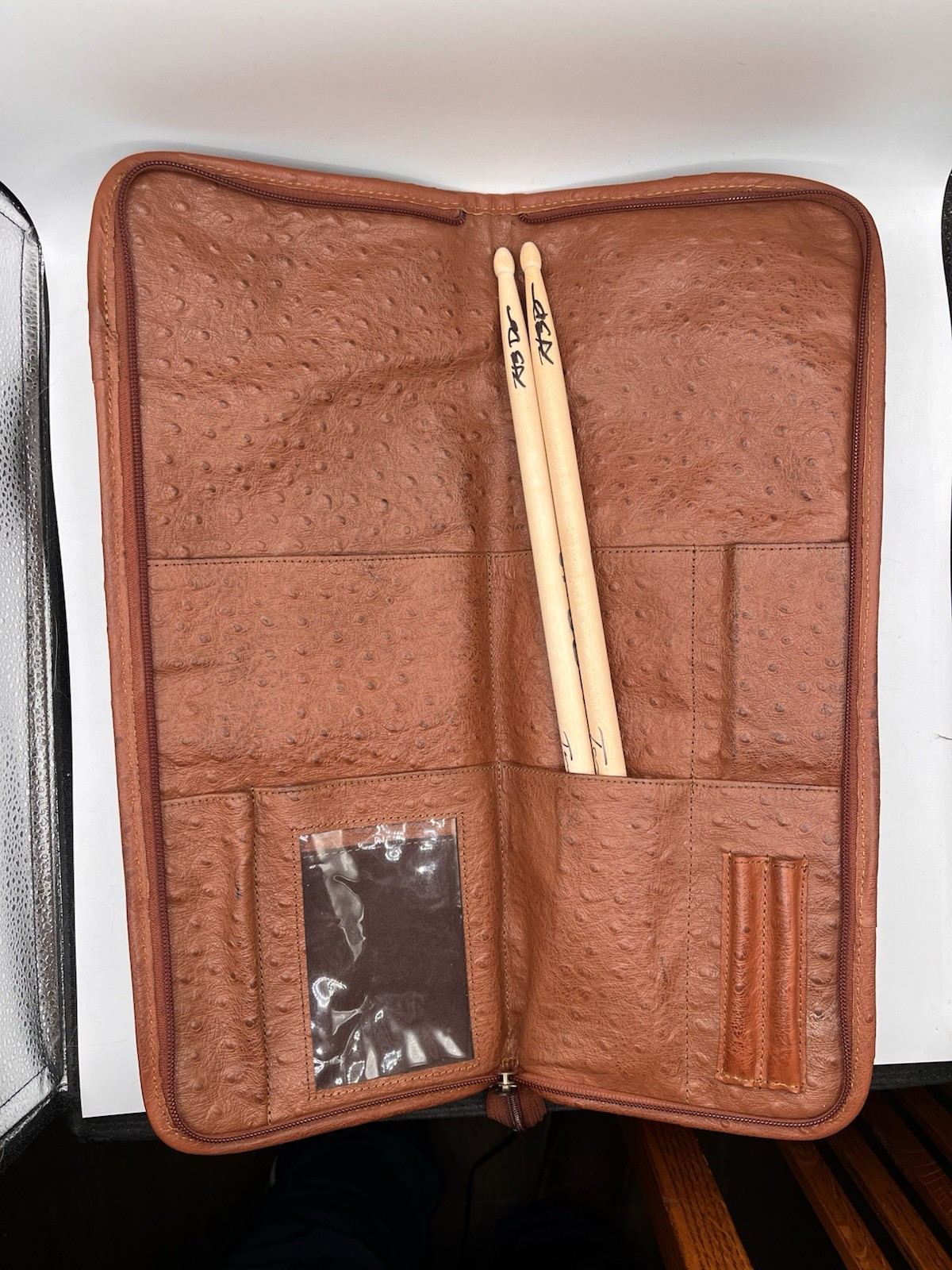 Drum Stick Bag Bonfe Leather Workshop Premium Ostrich Leather Drum Stick Bag Bonfe Leather Workshop Premium Ostrich Leather