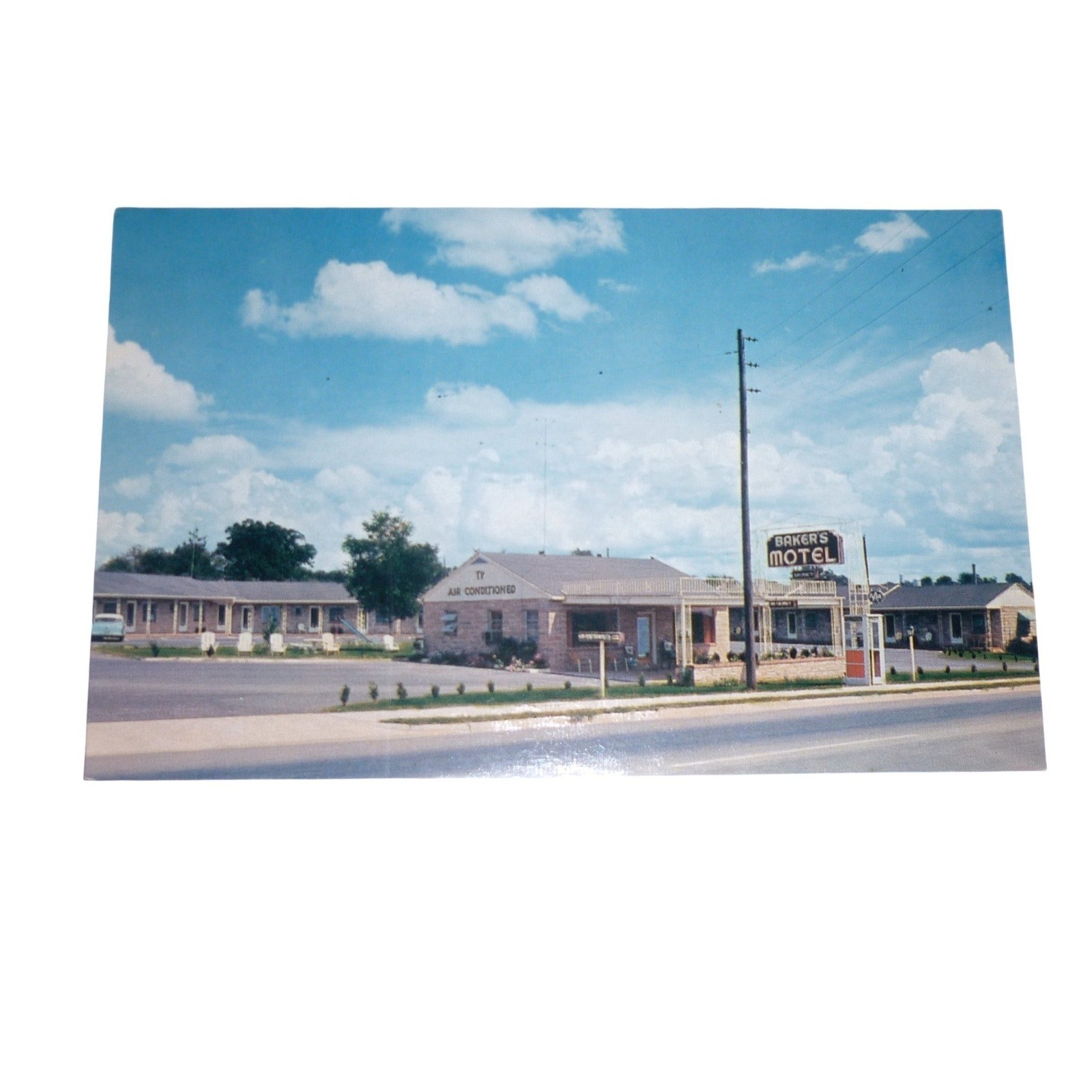 Vintage Baker\'s Motel Postcard Chrome Roadside Americana Travel Ephemera Vintage Baker\'s Motel Postcard Chrome Roadside Americana Travel Ephemera