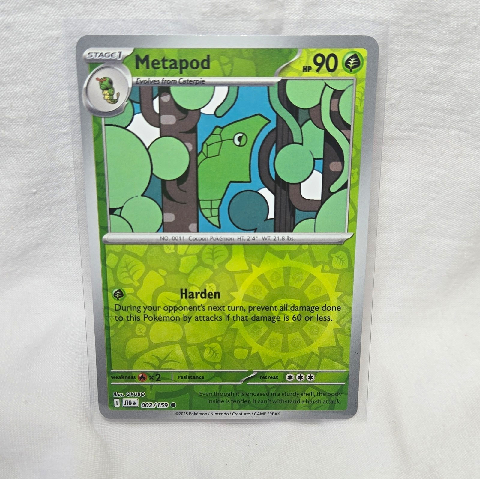 Metapod 002/159 Journey Together Reverse Holo Common 2025 Pokémon Company TCG 