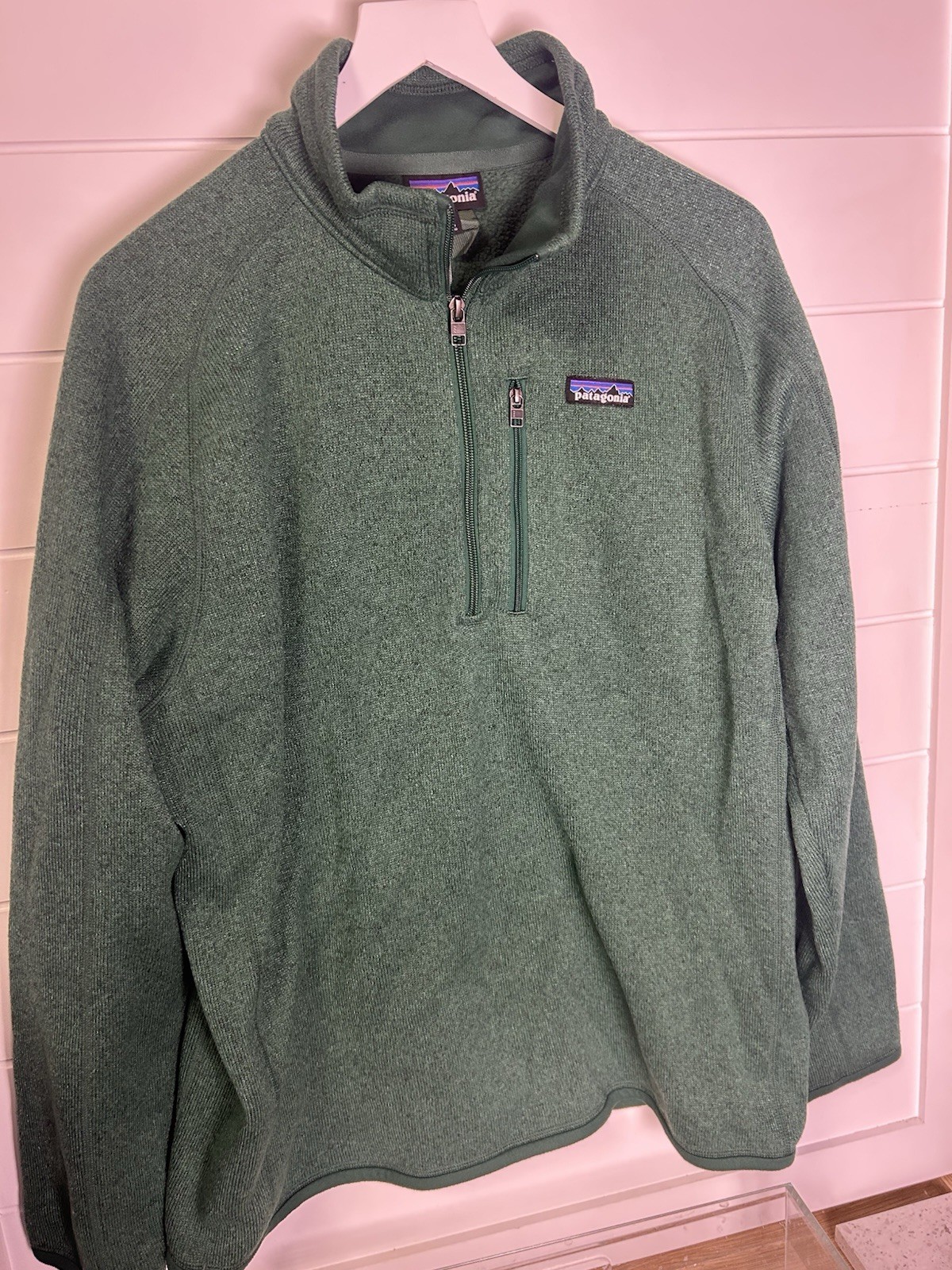 Patagonia Men\'s Green Fleece Quarter Zip Pullover Jacket Size L