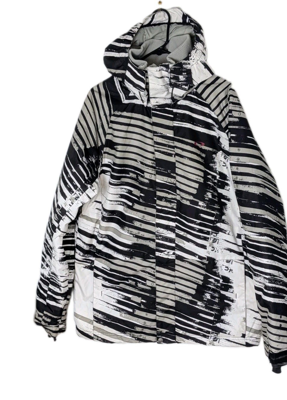 Oakley Anorak Fit Snowboard Ski Full Zip Jacket Mens L WINTER black And White Oakley Anorak Fit Snowboard Ski Full Zip Jacket Mens L WINTER black And White