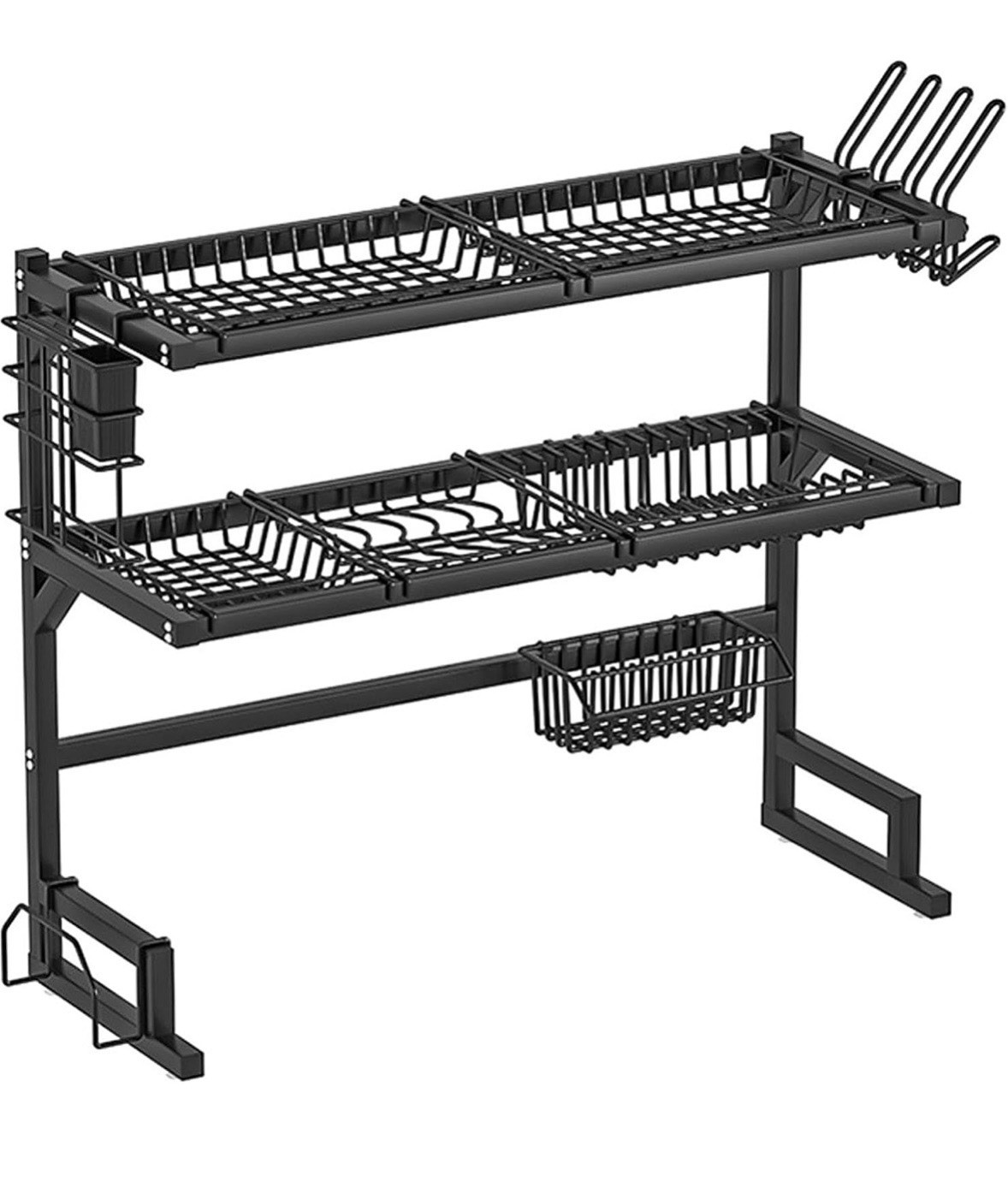 Black Over The Sink Dish Drying Rack 2 Tier Adjustable Kitchen Organizer Black Over The Sink Dish Drying Rack 2 Tier Adjustable Kitchen Organizer