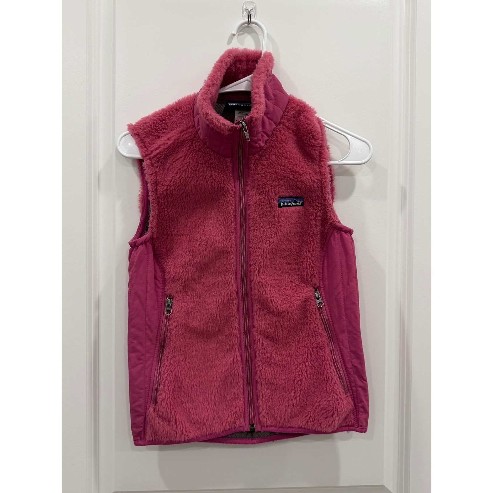 Patagonia Los Gatos Fleece Vest Pink Full Zip Womens XS High Pile Soft Warm Patagonia Los Gatos Fleece Vest Pink Full Zip Womens XS High Pile Soft Warm