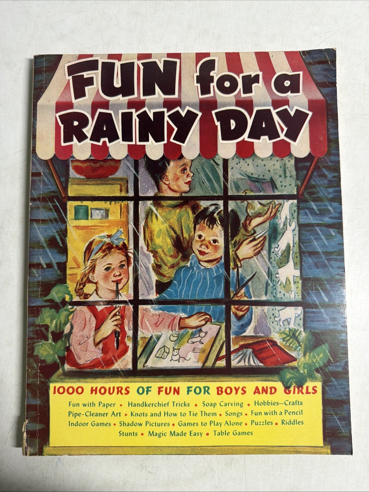 Vintage 1945 FUN FOR A RAINY DAY 1000 Hours Of Fun Boys & Girls Book No Writing Vintage 1945 FUN FOR A RAINY DAY 1000 Hours Of Fun Boys & Girls Book No Writing
