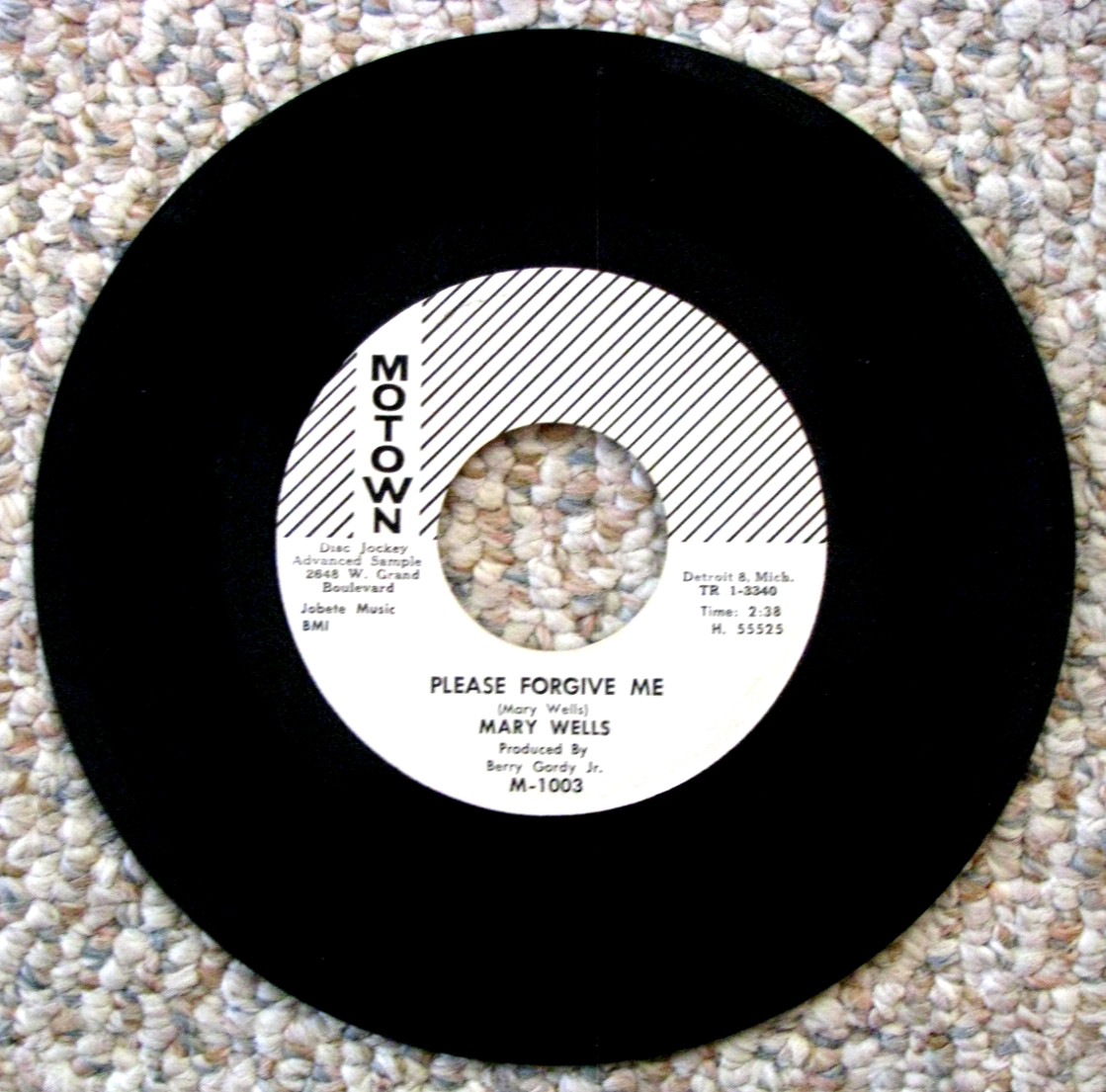 MARY WELLS~PLEASE FORGIVE ME/BYE BYE BABY 45 Motown R&B/Soul Promo Rare Lines MARY WELLS~PLEASE FORGIVE ME/BYE BYE BABY 45 Motown R&B/Soul Promo Rare Lines