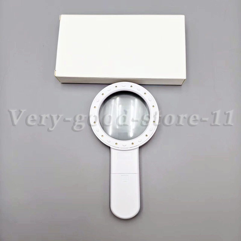 30X Jumbo Handheld Magnifying Glass w/ 12 Bright LED Light Illuminated Magnifier
