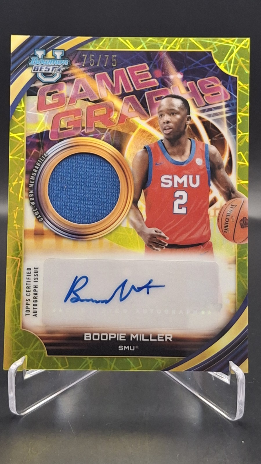 2025-26 Bowman U Best Boopie Miller Game Graphs Yellow Auto Relic 75/75 Bookend 2025-26 Bowman U Best Boopie Miller Game Graphs Yellow Auto Relic 75/75 Bookend