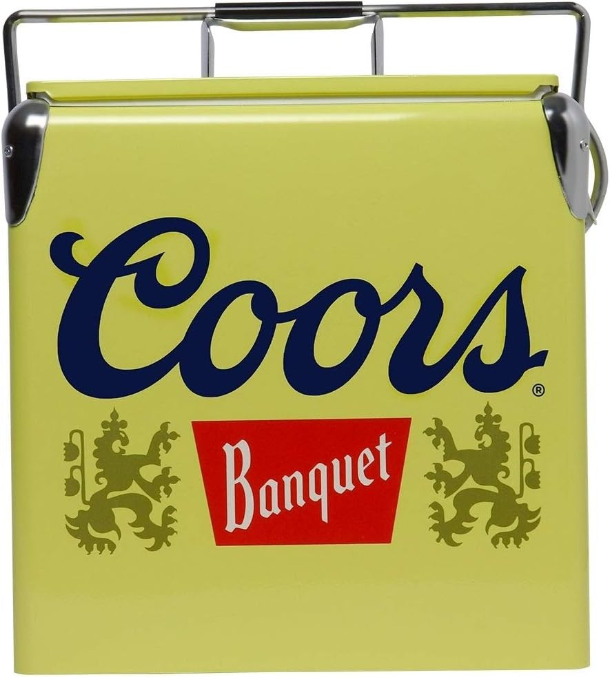 Coors Banquet Retro Ice Chest Cooler - Portable Ice Bucket with Bottle Opener, V Coors Banquet Retro Ice Chest Cooler - Portable Ice Bucket with Bottle Opener, V