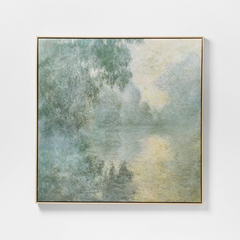 Blurry Landscape Framed Wall Art Print 36x36 Square Abstract Wall Decor