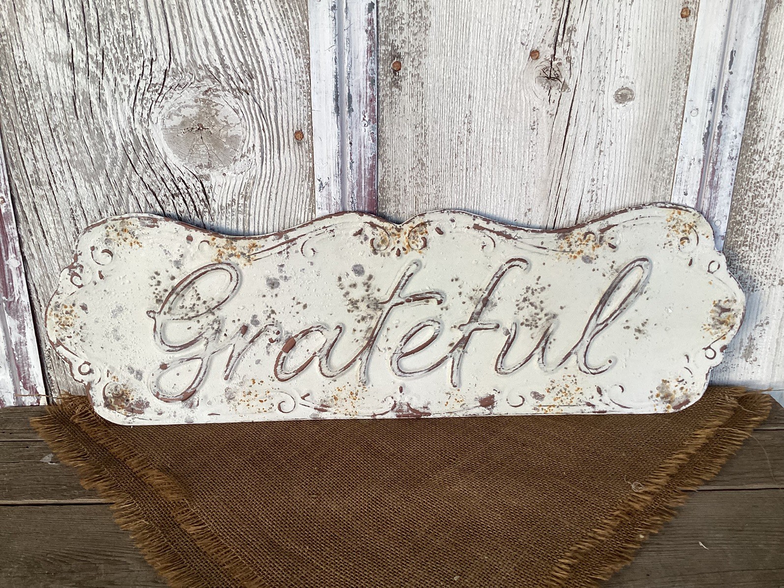 Vintage Inspired Shabby Chic Rustic Metal Grateful Sign Wall Decor Home Decor Vintage Inspired Shabby Chic Rustic Metal Grateful Sign Wall Decor Home Decor