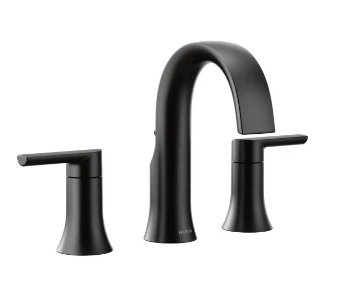 Moen TS6925BL Doux Two-Handle High Arc Bathroom Faucet - Matte Black Moen TS6925BL Doux Two-Handle High Arc Bathroom Faucet - Matte Black