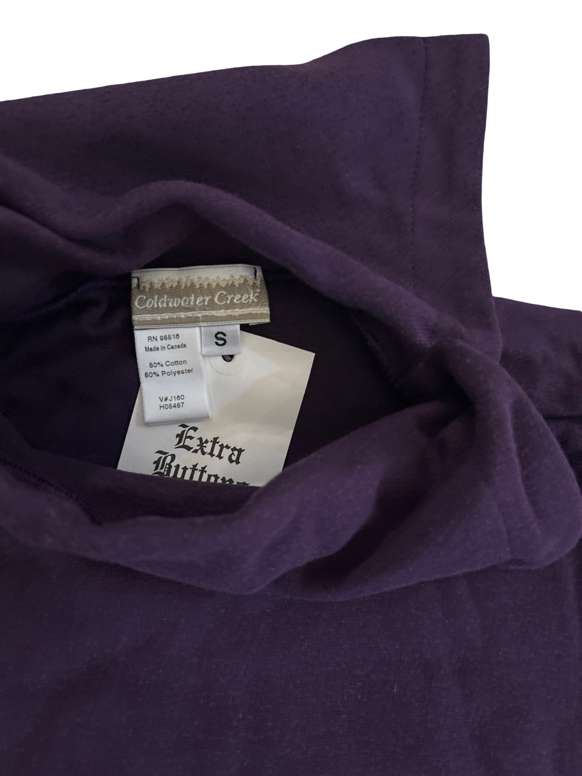 Coldwater Creek Purple Black Button Hem Pullover Pant Set Vintage Size S