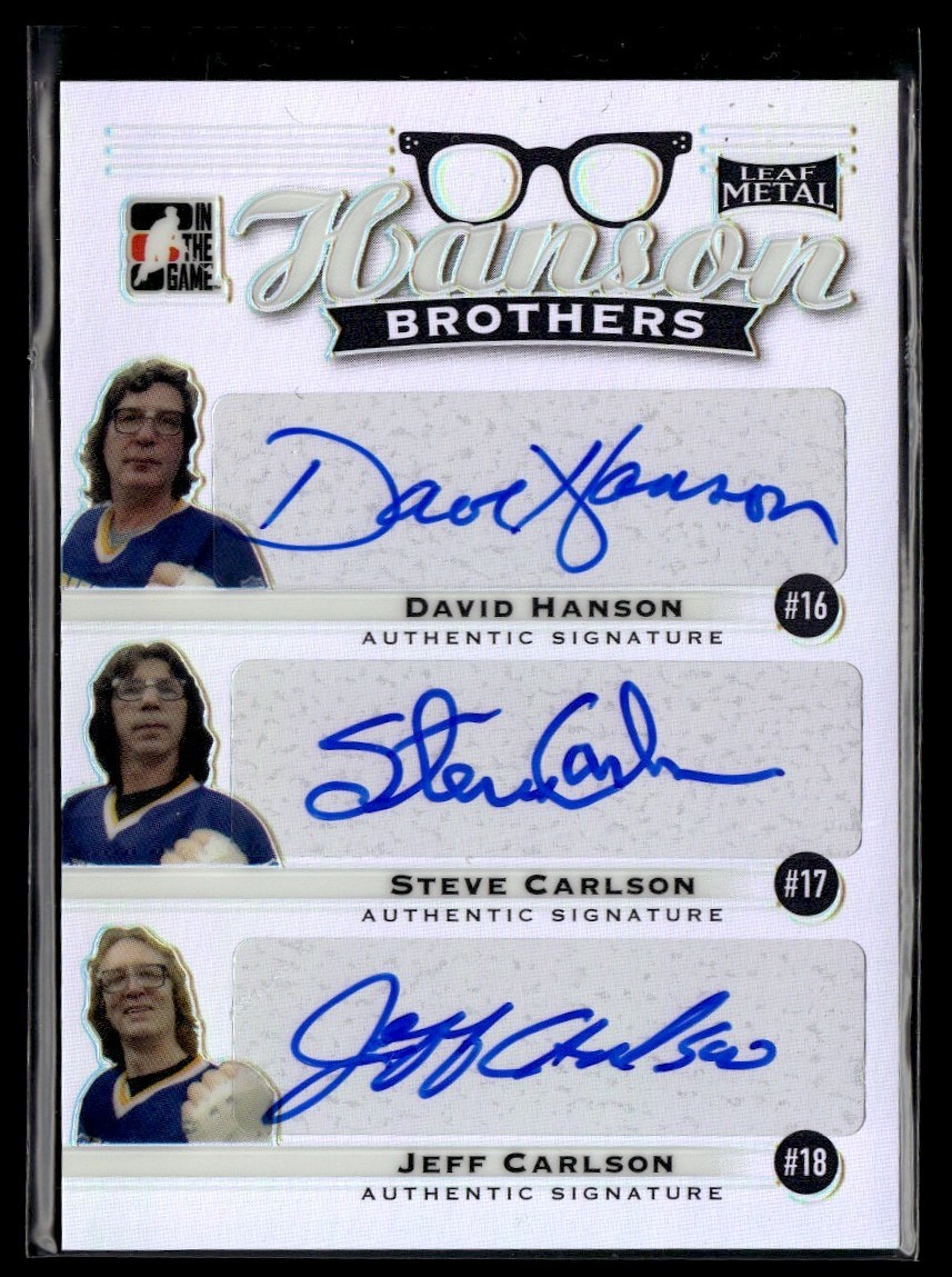 2015-16 Leaf Metal Hanson Brothers David Hanson / Steve Carlson / Jeff Carlson 2015-16 Leaf Metal Hanson Brothers David Hanson / Steve Carlson / Jeff Carlson