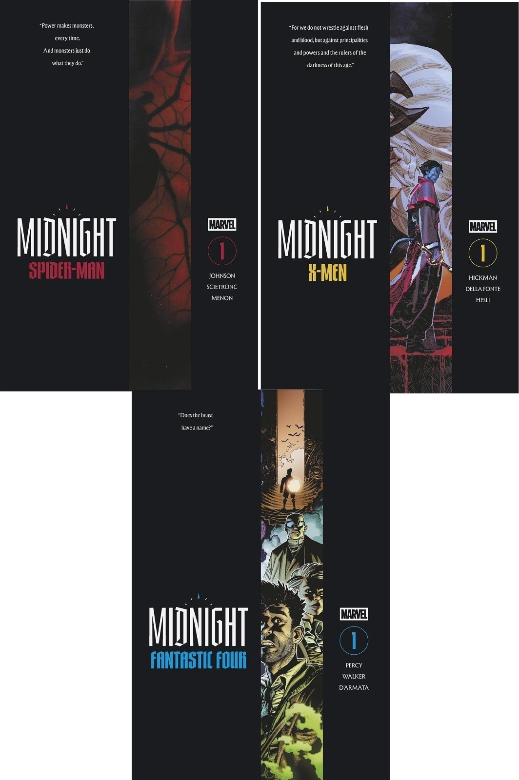 MARVEL MIDNIGHT #1 Set of 3 X-Men, Spider-Man, Fantastic Four 1st print NEW NM MARVEL MIDNIGHT #1 Set of 3 X-Men, Spider-Man, Fantastic Four 1st print NEW NM