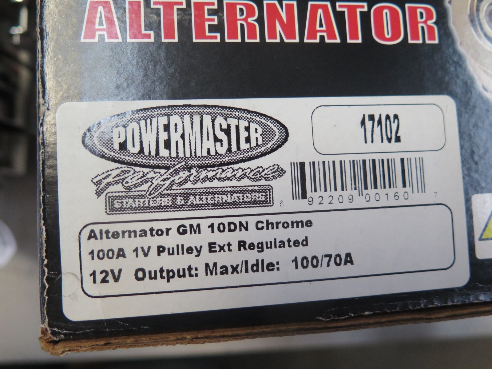 Powermaster 17102 GM 10DN Chrome Alternator 70 Amp (12B2) Powermaster 17102 GM 10DN Chrome Alternator 70 Amp (12B2)